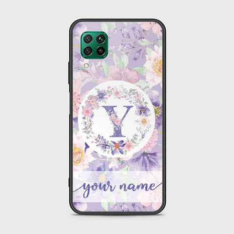 Huawei P40 Lite Cover - Personalized Alphabet Series Series - HQ Ultra Shine Premium Infinity Glass Soft Silicon Borders Case