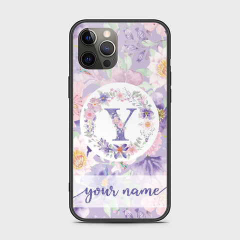 iPhone 12 Pro Max Cover -Personalized Alphabet Series - HQ Ultra Shine Premium Infinity Glass Soft Silicon Borders Case