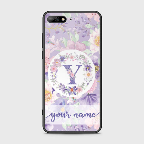 Huawei Y6 Prime 2018 Cover - Personalized Alphabet Series Series - HQ Ultra Shine Premium Infinity Glass Soft Silicon Borders Case