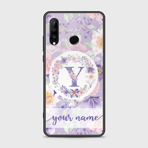 Huawei P30 lite Cover - Personalized Alphabet Series Series - HQ Ultra Shine Premium Infinity Glass Soft Silicon Borders Case