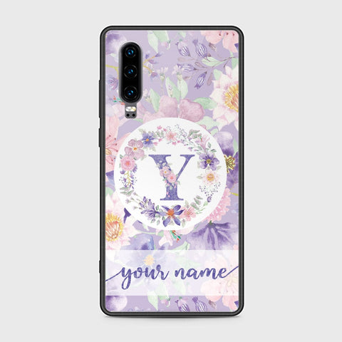 Huawei P30 Cover - Personalized Alphabet Series Series - HQ Ultra Shine Premium Infinity Glass Soft Silicon Borders Case