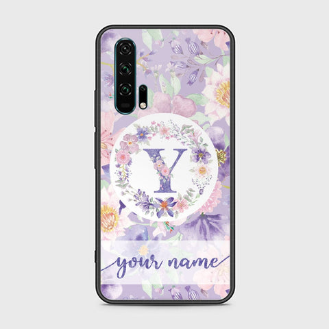 Honor 20 Pro Cover - Personalized Alphabet Series Series - HQ Ultra Shine Premium Infinity Glass Soft Silicon Borders Case