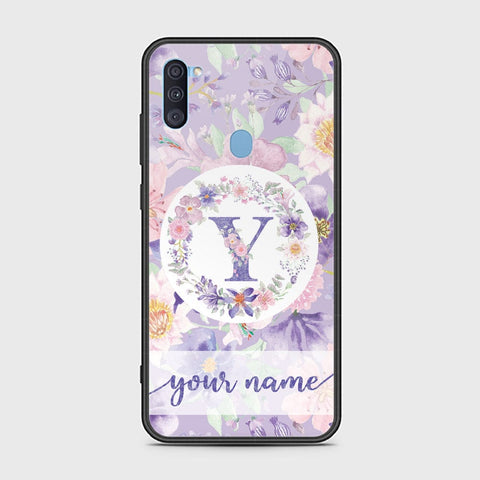 Samsung Galaxy M11 Cover - Personalized Alphabet Series Series - HQ Ultra Shine Premium Infinity Glass Soft Silicon Borders Case