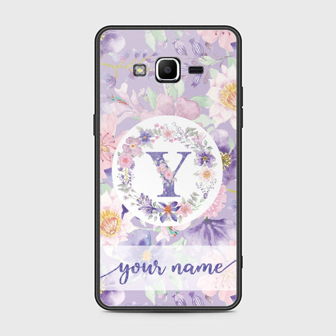 Samsung Galaxy Grand Prime Cover - Personalized Alphabet Series Series - HQ Ultra Shine Premium Infinity Glass Soft Silicon Borders Case