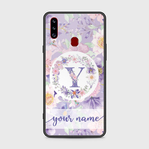 Samsung Galaxy A20s Cover - Personalized Alphabet Series Series - HQ Ultra Shine Premium Infinity Glass Soft Silicon Borders Case