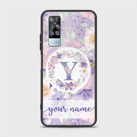 Vivo Y51 (2020 December) Cover - Personalized Alphabet Series - HQ Ultra Shine Premium Infinity Glass Soft Silicon Borders Case