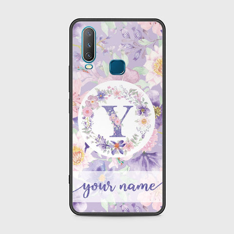 Vivo Y12 Cover - Personalized Alphabet Series Series - HQ Ultra Shine Premium Infinity Glass Soft Silicon Borders Case