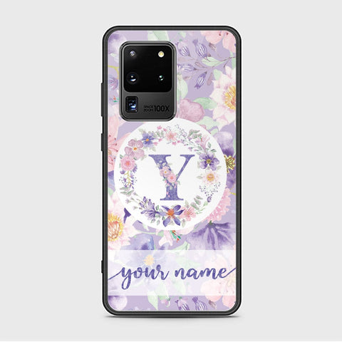 Samsung Galaxy S20 Ultra Cover - Personalized Alphabet Series Series - HQ Ultra Shine Premium Infinity Glass Soft Silicon Borders Case