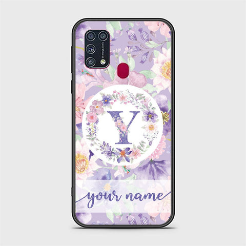 Samsung Galaxy M31 Cover - Personalized Alphabet Series Series - HQ Ultra Shine Premium Infinity Glass Soft Silicon Borders Case