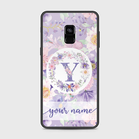 Samsung Galaxy A8 2018 Cover - Personalized Alphabet Series Series - HQ Ultra Shine Premium Infinity Glass Soft Silicon Borders Case