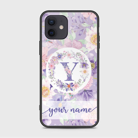 iPhone 12 Mini Cover - Personalized Alphabet Series Series - HQ Ultra Shine Premium Infinity Glass Soft Silicon Borders Case