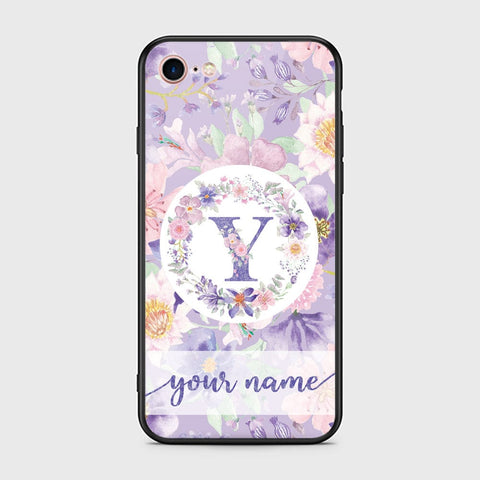 iPhone 8 / 7 Cover -Personalized Alphabet Series - HQ Ultra Shine Premium Infinity Glass Soft Silicon Borders Case