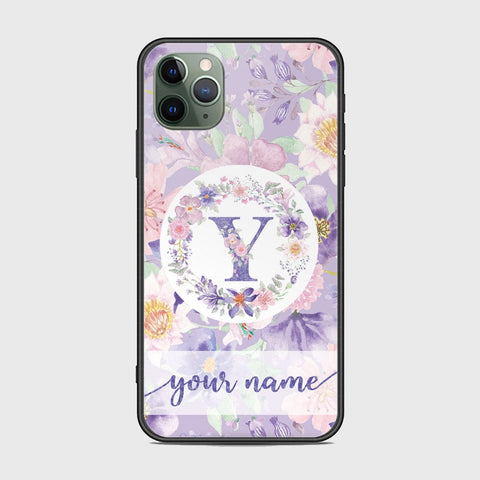 iPhone 11 Pro Cover -Personalized Alphabet Series - HQ Ultra Shine Premium Infinity Glass Soft Silicon Borders Case