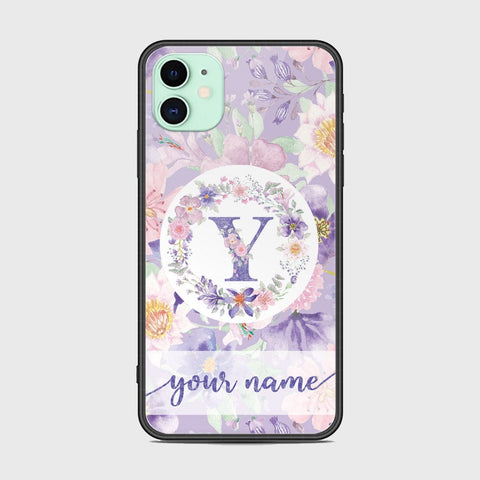 iPhone 11 Cover -Personalized Alphabet Series - HQ Ultra Shine Premium Infinity Glass Soft Silicon Borders Case