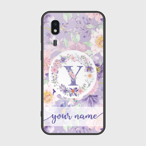 Samsung Galaxy A2 Core Cover - Personalized Alphabet Series Series - HQ Ultra Shine Premium Infinity Glass Soft Silicon Borders Case