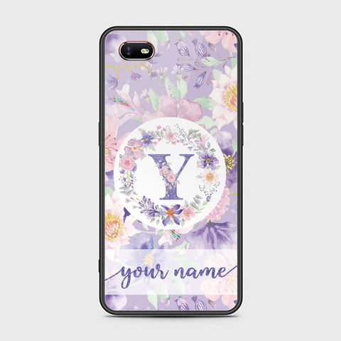 Oppo A1k Cover - Personalized Alphabet Series Series - HQ Ultra Shine Premium Infinity Glass Soft Silicon Borders Case