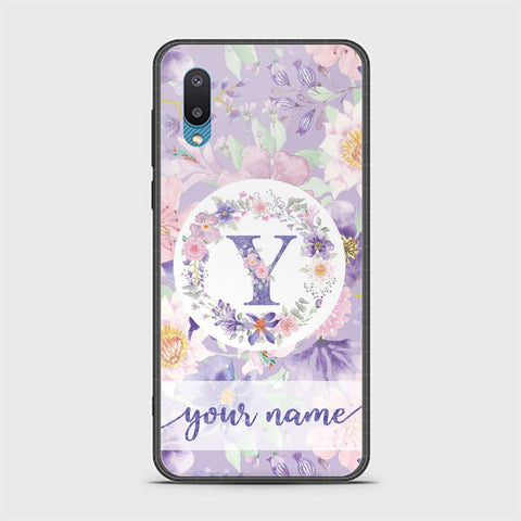 Samsung Galaxy A02 Cover - Personalized Alphabet Series - HQ Ultra Shine Premium Infinity Glass Soft Silicon Borders Case