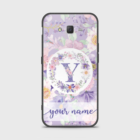 Samsung Galaxy J7 2015 Cover - Personalized Alphabet Series - HQ Ultra Shine Premium Infinity Glass Soft Silicon Borders Case