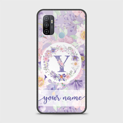Oppo A53 Cover - Personalized Alphabet Series - HQ Ultra Shine Premium Infinity Glass Soft Silicon Borders Case