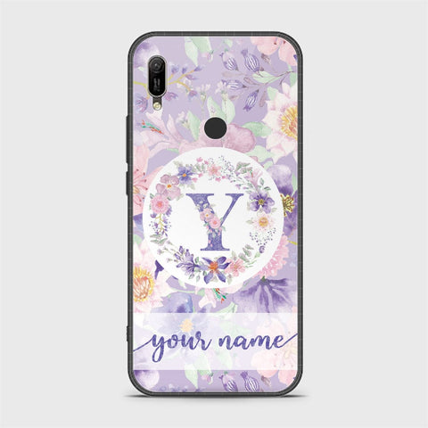 Huawei Y6 2019 / Y6 Prime 2019 Cover - Personalized Alphabet Series - HQ Ultra Shine Premium Infinity Glass Soft Silicon Borders Case