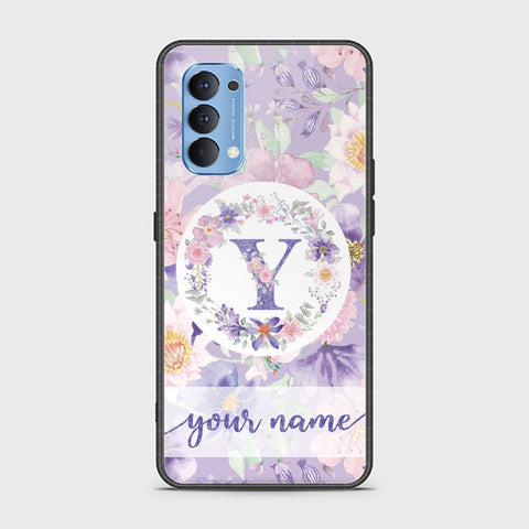 Oppo Reno 4 Cover - Personalized Alphabet Series - HQ Ultra Shine Premium Infinity Glass Soft Silicon Borders Case