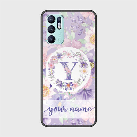 Oppo Reno 6 Cover - Personalized Alphabet Series - HQ Ultra Shine Premium Infinity Glass Soft Silicon Borders Case