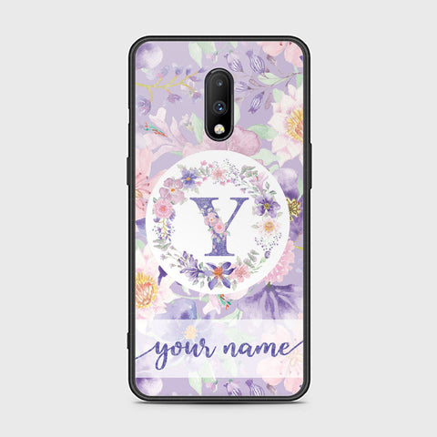 OnePlus 6T Cover - Personalized Alphabet Series - HQ Ultra Shine Premium Infinity Glass Soft Silicon Borders Case