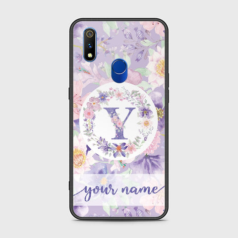 Realme 3 Pro Cover - Personalized Alphabet Series - HQ Ultra Shine Premium Infinity Glass Soft Silicon Borders Case