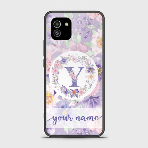 Samsung Galaxy A03 Cover - Personalized Alphabet Series Series - HQ Ultra Shine Premium Infinity Glass Soft Silicon Borders Case