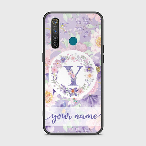 Realme 5 Pro Cover - Personalized Alphabet Series - HQ Ultra Shine Premium Infinity Glass Soft Silicon Borders Case