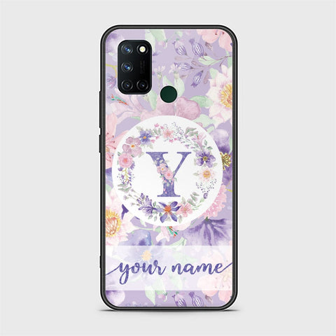 Realme 7i Cover - Personalized Alphabet Series - HQ Ultra Shine Premium Infinity Glass Soft Silicon Borders Case