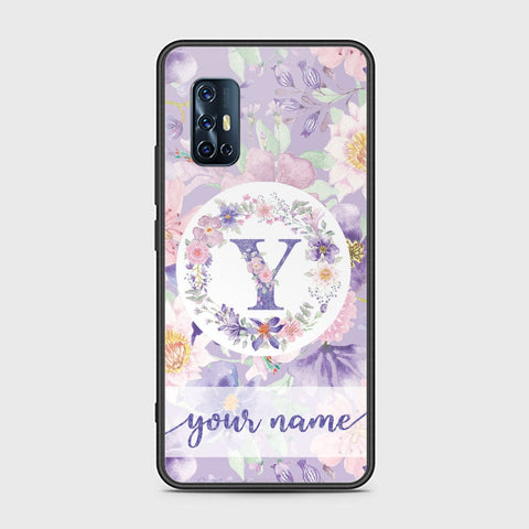 Vivo V17 Cover - Personalized Alphabet Series - HQ Ultra Shine Premium Infinity Glass Soft Silicon Borders Case