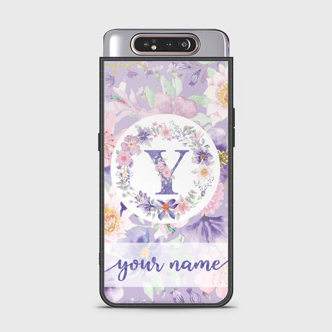 Samsung Galaxy A80 Cover - Personalized Alphabet Series - HQ Ultra Shine Premium Infinity Glass Soft Silicon Borders Case