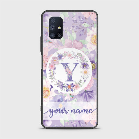 Samsung Galaxy M51 Cover - Personalized Alphabet Series - HQ Ultra Shine Premium Infinity Glass Soft Silicon Borders Case