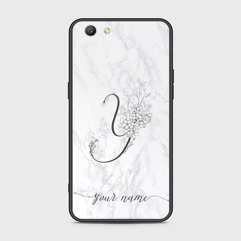 Oppo A59 Cover - Personalized Alphabet Series Series - HQ Ultra Shine Premium Infinity Glass Soft Silicon Borders Case