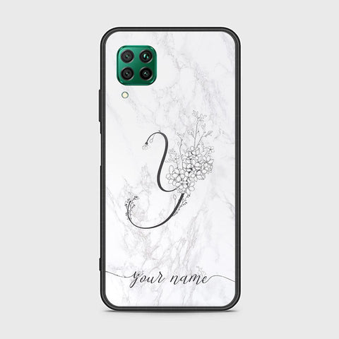 Huawei P40 Lite Cover - Personalized Alphabet Series Series - HQ Ultra Shine Premium Infinity Glass Soft Silicon Borders Case