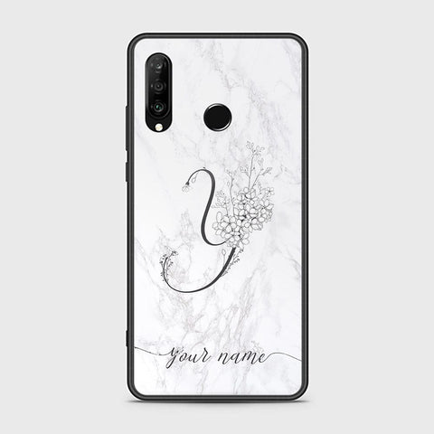 Huawei P30 lite Cover - Personalized Alphabet Series Series - HQ Ultra Shine Premium Infinity Glass Soft Silicon Borders Case