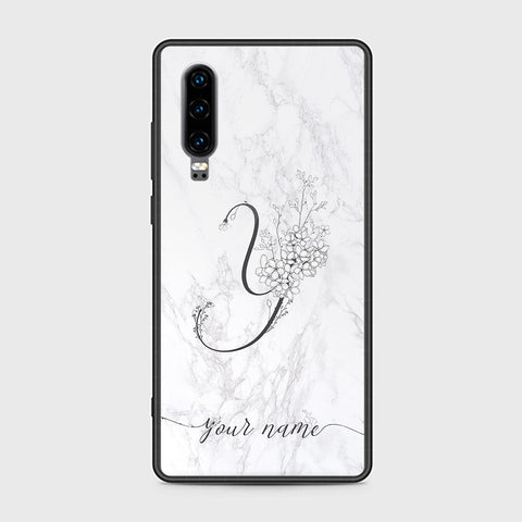 Huawei P30 Cover - Personalized Alphabet Series Series - HQ Ultra Shine Premium Infinity Glass Soft Silicon Borders Case