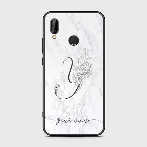 Huawei P20 Lite Cover - Personalized Alphabet Series Series - HQ Ultra Shine Premium Infinity Glass Soft Silicon Borders Case