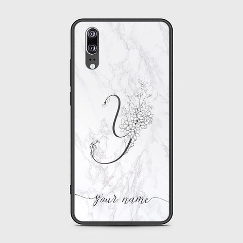 Huawei P20 Cover - Personalized Alphabet Series Series - HQ Ultra Shine Premium Infinity Glass Soft Silicon Borders Case