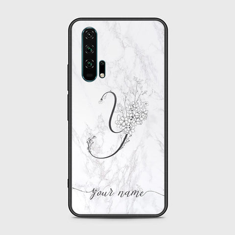 Honor 20 Pro Cover - Personalized Alphabet Series Series - HQ Ultra Shine Premium Infinity Glass Soft Silicon Borders Case