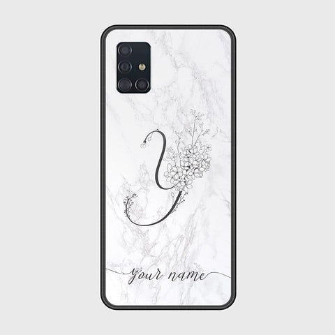 Samsung Galaxy A51 Cover - Personalized Alphabet Series Series - HQ Ultra Shine Premium Infinity Glass Soft Silicon Borders Case