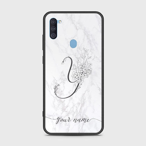 Samsung Galaxy M11 Cover - Personalized Alphabet Series Series - HQ Ultra Shine Premium Infinity Glass Soft Silicon Borders Case