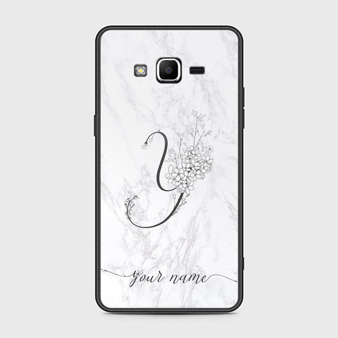 Samsung Galaxy Grand Prime Cover - Personalized Alphabet Series Series - HQ Ultra Shine Premium Infinity Glass Soft Silicon Borders Case