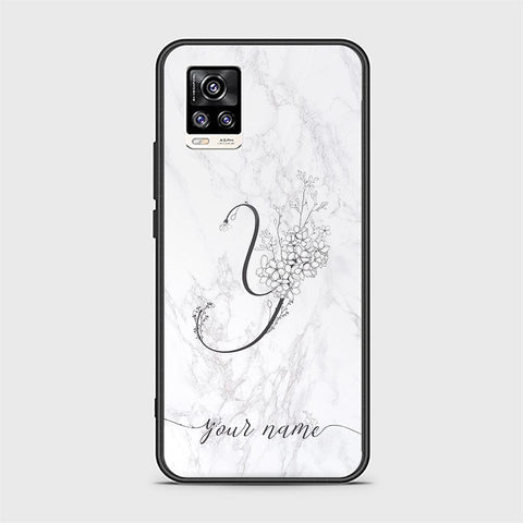 Vivo V20 Cover - Personalized Alphabet Series Series - HQ Ultra Shine Premium Infinity Glass Soft Silicon Borders Case