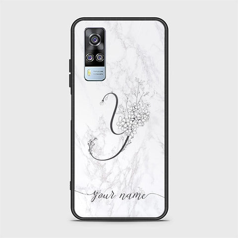 Vivo Y31 Cover - Personalized Alphabet Series - HQ Ultra Shine Premium Infinity Glass Soft Silicon Borders Case