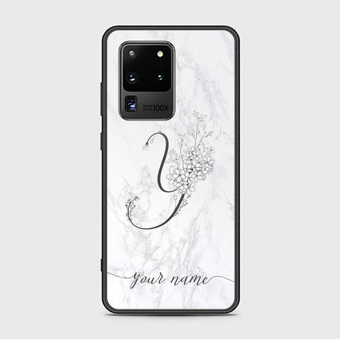 Samsung Galaxy S20 Ultra Cover - Personalized Alphabet Series Series - HQ Ultra Shine Premium Infinity Glass Soft Silicon Borders Case