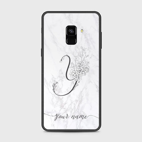 Samsung Galaxy A8 2018 Cover - Personalized Alphabet Series Series - HQ Ultra Shine Premium Infinity Glass Soft Silicon Borders Case