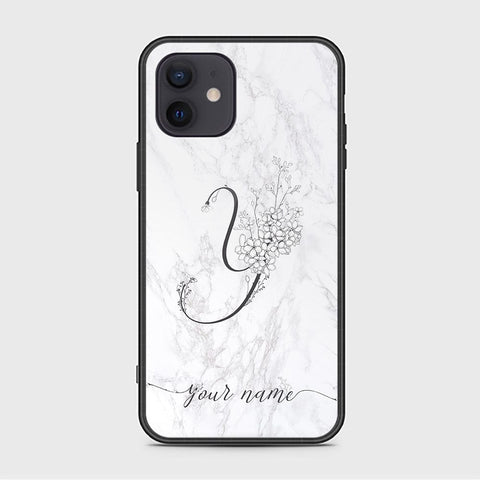 iPhone 12 Mini Cover - Personalized Alphabet Series Series - HQ Ultra Shine Premium Infinity Glass Soft Silicon Borders Case