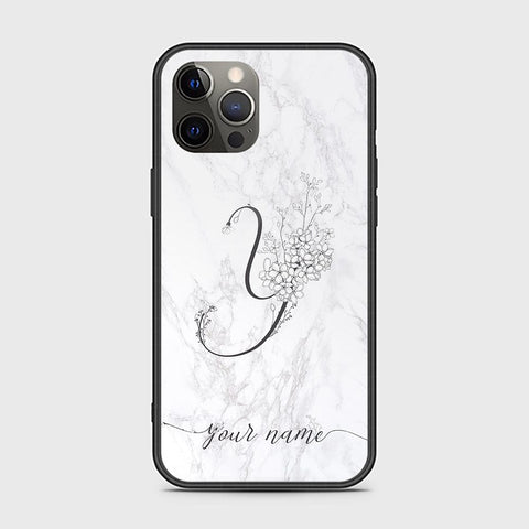 iPhone 12 Cover -Personalized Alphabet Series - HQ Ultra Shine Premium Infinity Glass Soft Silicon Borders Case